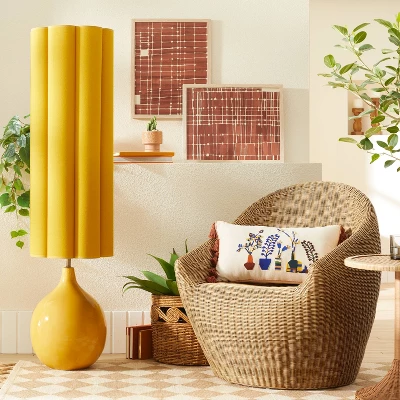 Floor Lamp Yellow Ceramic With Elongated Shade (Includes LED Light Bulb) - Opalhouse™ Designed With Jungalow™ 2 Floor Lamp Yellow Ceramic With Elongated Shade (Includes LED Light Bulb) - Opalhouse™ Designed With Jungalow™ - Image 2